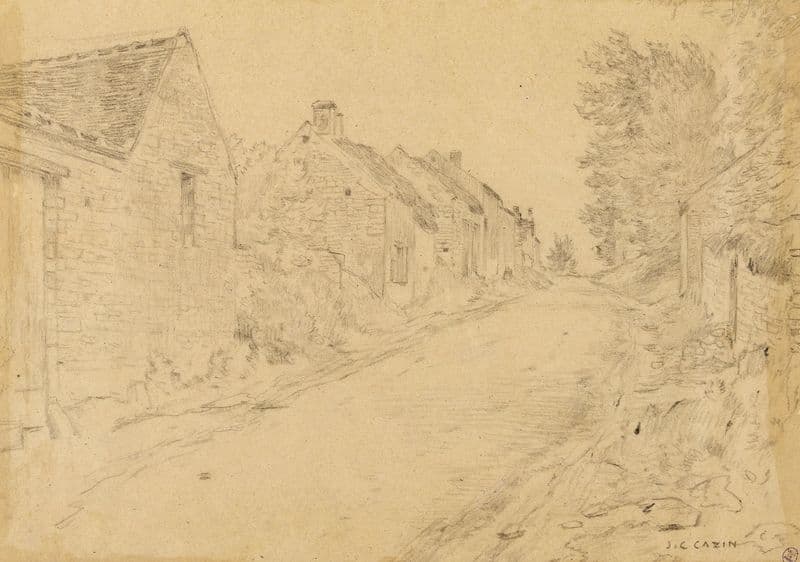 Rue montante dans un village as a canvas print