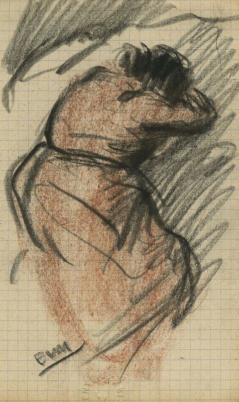 Rugzicht van een vrouw, handen onder haar hoofd. as a canvas print