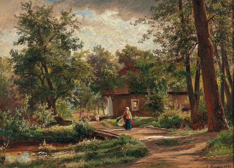Rural Idyll, Mother Returning Home as a canvas print