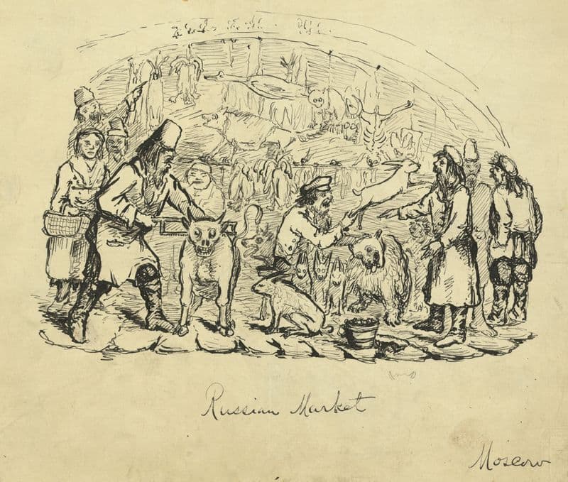 Russian market. Moscow (1862-1863) as a canvas print
