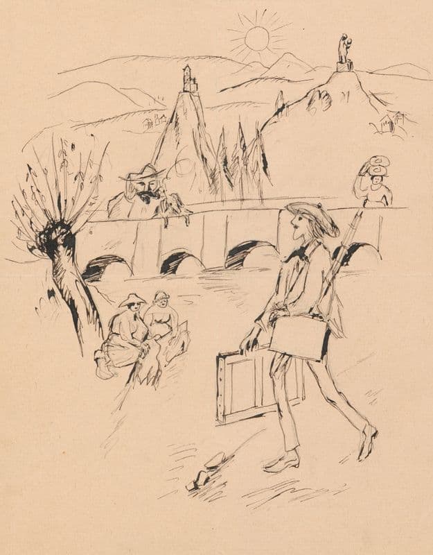 Rysunek ‘Promenades pittoresques… (chacun son métier)’ dołączony do listu do Marii as a canvas print