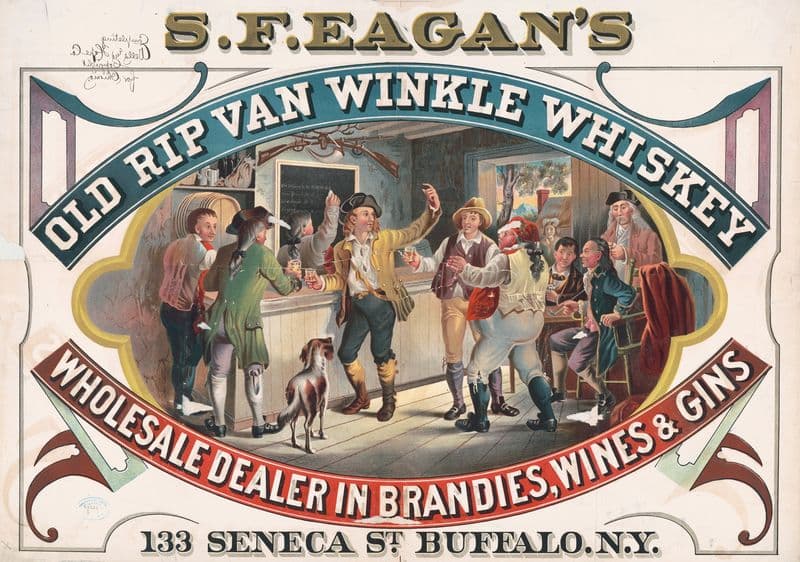 S.F. Eagan’s old Rip Van Winkle whiskey, wholesale dealer in brandies, wines & gins, 133 Seneca St., Buffalo, N.Y. as a canvas print