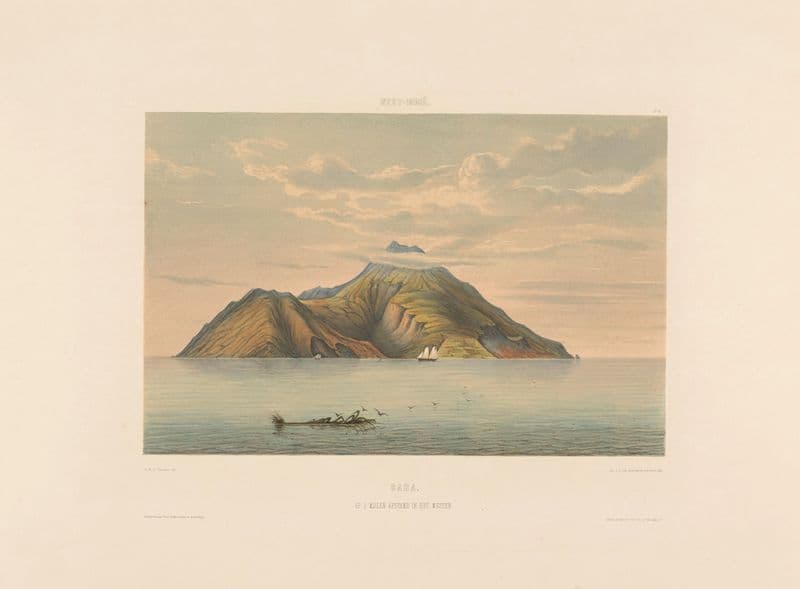 Saba. Op 2 mijlen afstand in het westen (1860-1862) as a canvas print