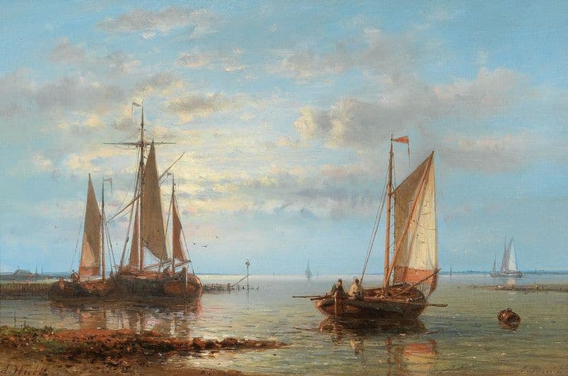 Sailing Boats on Rough Seas as a canvas print