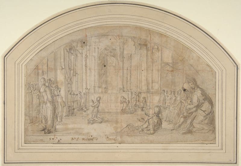 Saint Antoninus Kneeling before the Crucifix in Orsanmichele, Florence (1600–1605) as a canvas print