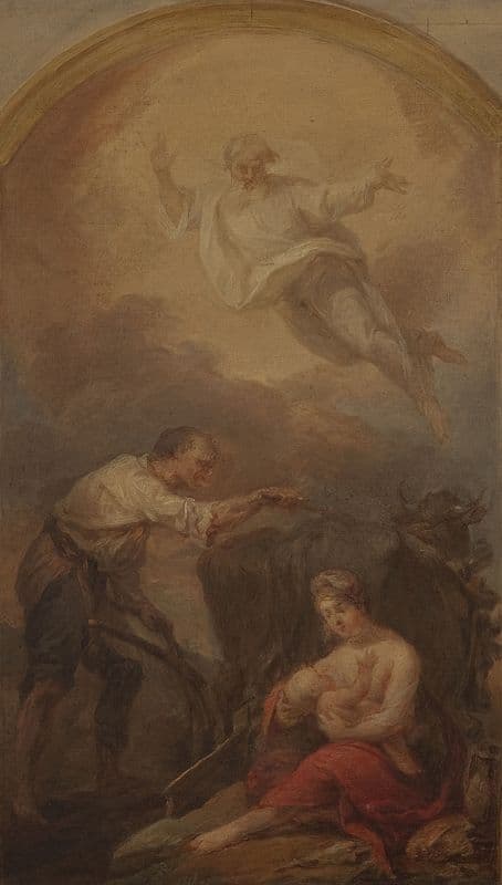 Saint Isidore ploughing, sketch (ca. 1805) as a canvas print
