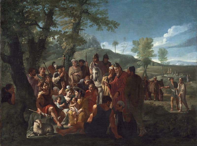 Saint John the Baptist Preaching (c. 1665) as a canvas print