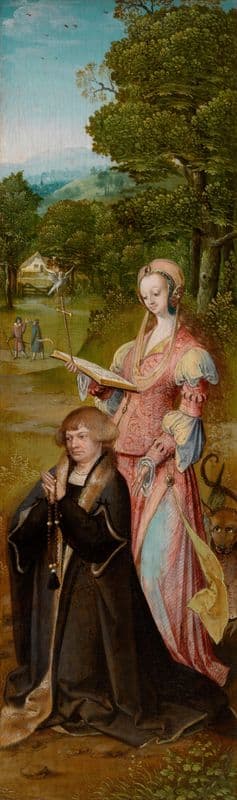 Saint Margaret of Antioch with Donor as a canvas print