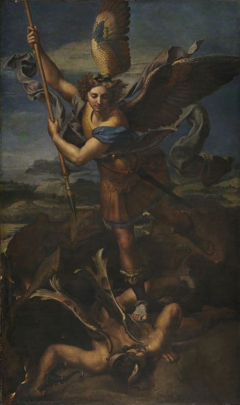 Saint Michael Vanquishing Satan as a canvas print