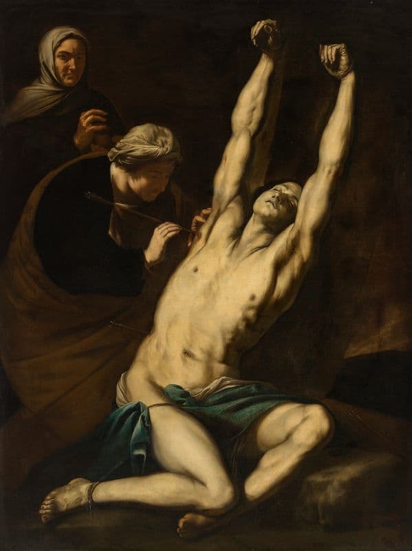 Saint Sebastian tended by Saint Irene as a canvas print