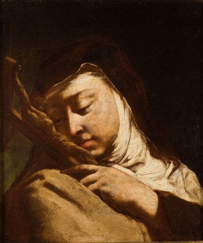 Saint Teresa of Ávila Contemplating the Cross (1740-1750) as a canvas print
