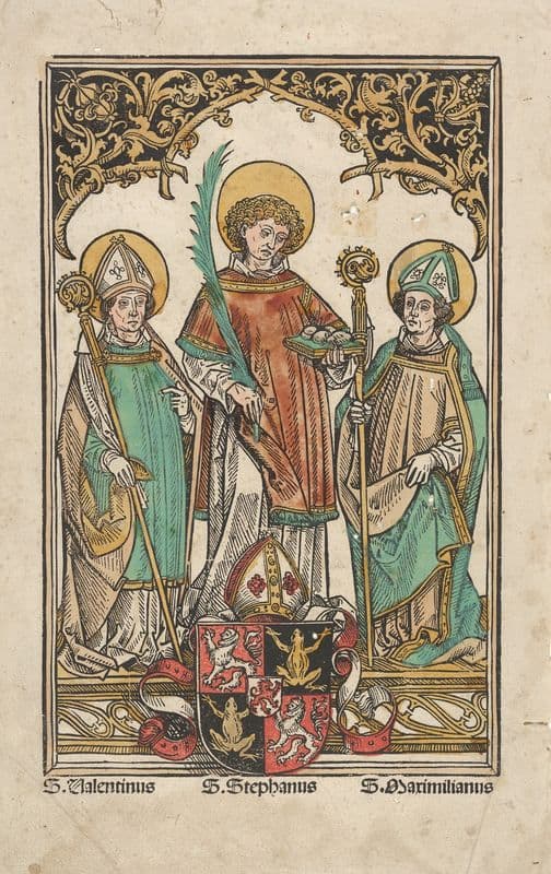 Saints Valentine, Stephen, and Maximilian, the Patron Saints of Passau (1503–5) as a canvas print