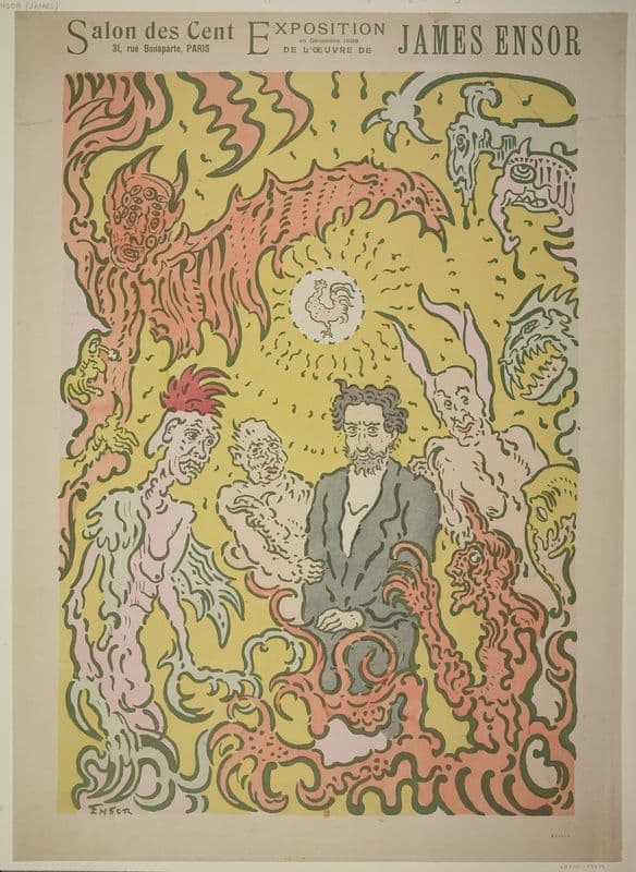 Salon des Cent, Exposition en décembre 1898 de l’oeuvre de James Ensor as a canvas print