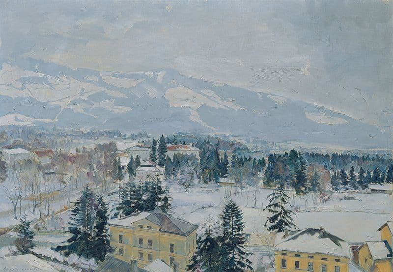Salzburger Landschaft mit Kapuzinerberg as a canvas print