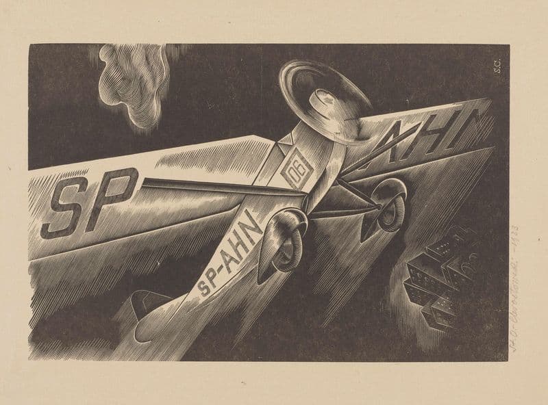 Samolot RWD-6, ilustracja do Księgi pamiątkowej ku czci poległych lotników as a canvas print