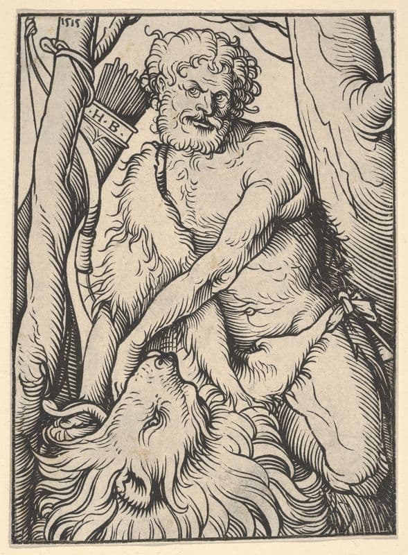 Samson Killing the Lion as a canvas print
