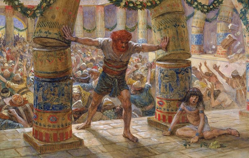 Samson Puts Down the Pillars (c. 1896-1902) as a canvas print