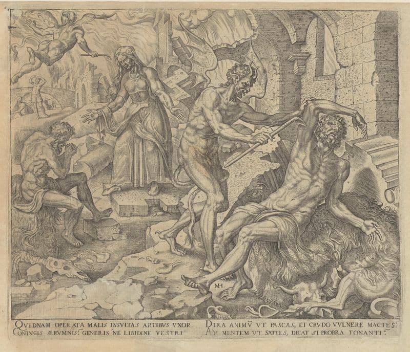 Satan Smiting Job With Boils as a canvas print