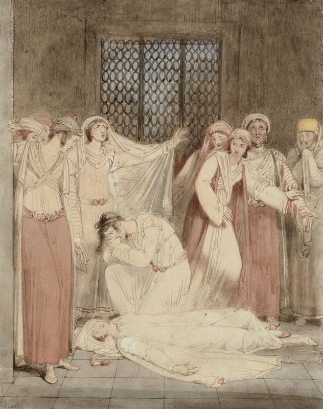 Scene from Henry Gally Knight’s Phrosyne, a Grecian Tale (1816 - 1817) as a canvas print