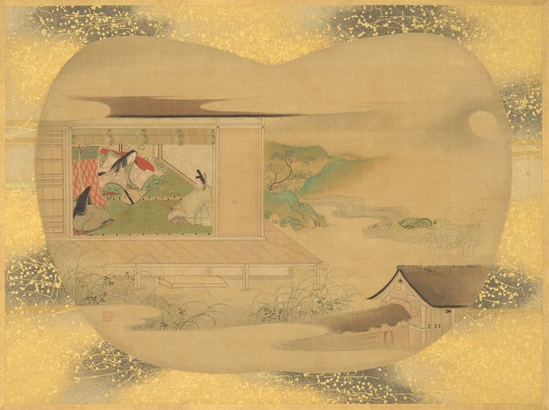 Scene from The Tale of Genji (18th century) as a canvas print
