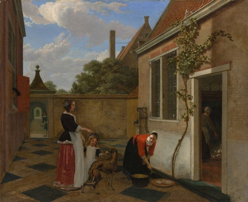 Scene in a Courtyard (early 1660s) as a canvas print
