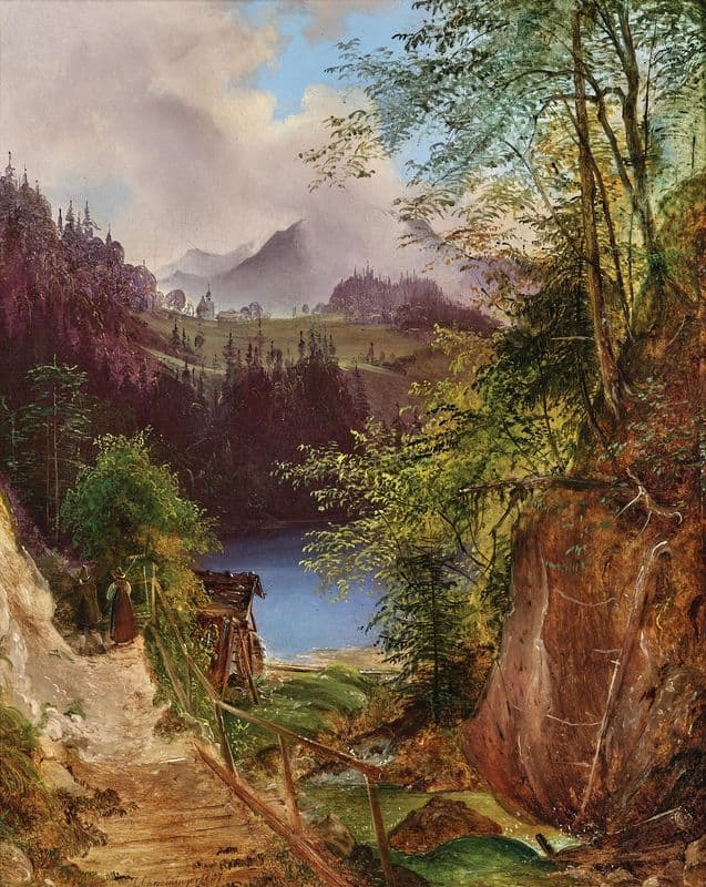Scene on an Alpine Lake as a canvas print