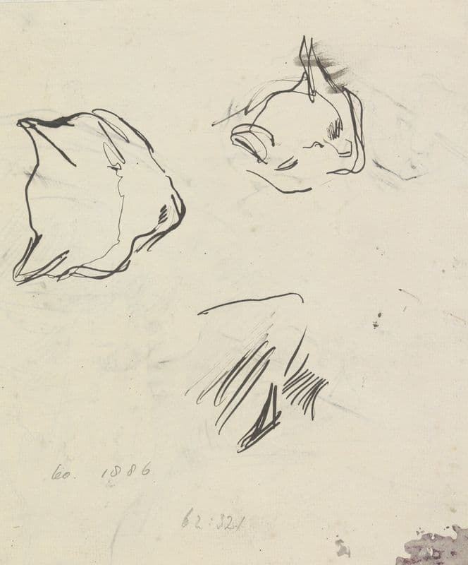 Schetsen van een kat (1874 - 1925) as a canvas print