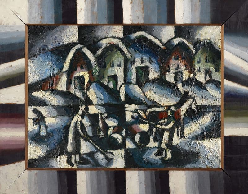 Schneeschipper (Snow Shovellers) (circa 1919) as a canvas print