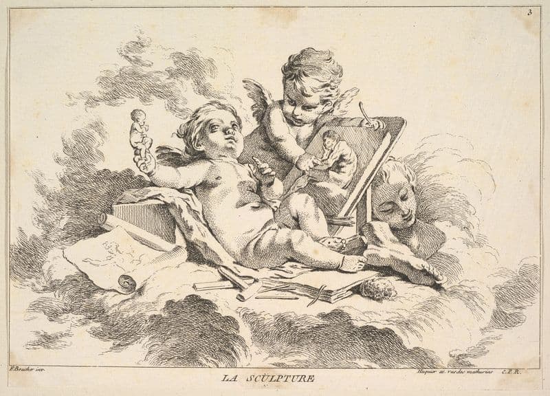 Sculpture (After F. Boucher) as a canvas print