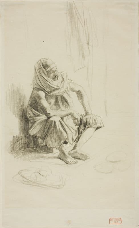Seated Arab (c. 1850) as a canvas print