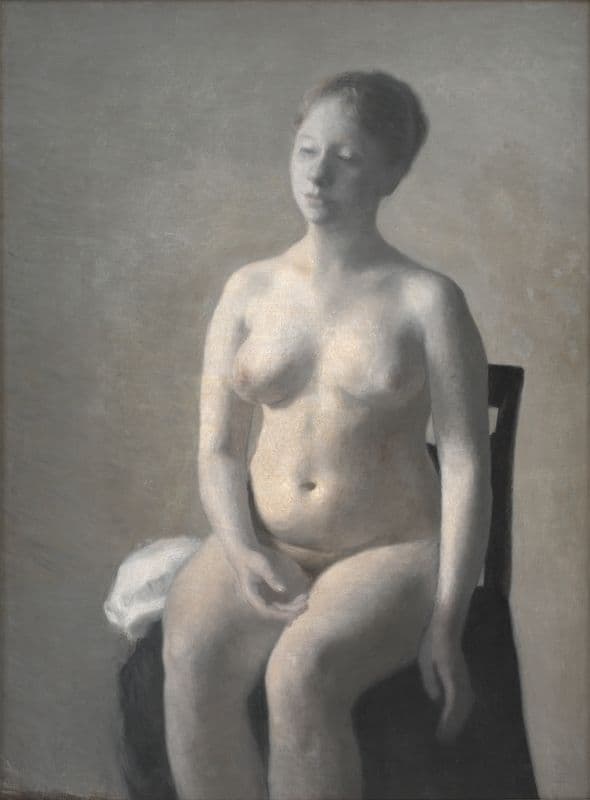 Seated Female Nude as a canvas print