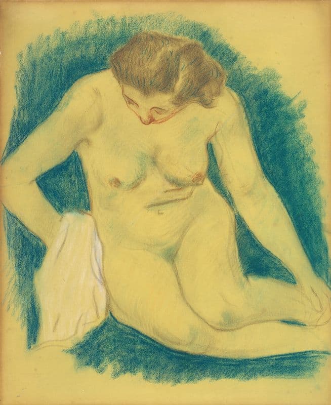 Seated Nude Seen From Above (1888-1889) as a canvas print
