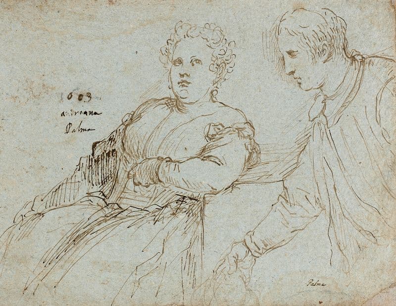 Seated Woman with a Man in Profile (Andriana Palma) as a canvas print