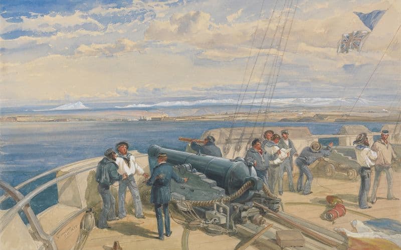 Sebastopol from the Sea, Sketched from the Deck of H. M. S. Sidon, Feb. 1855 as a canvas print