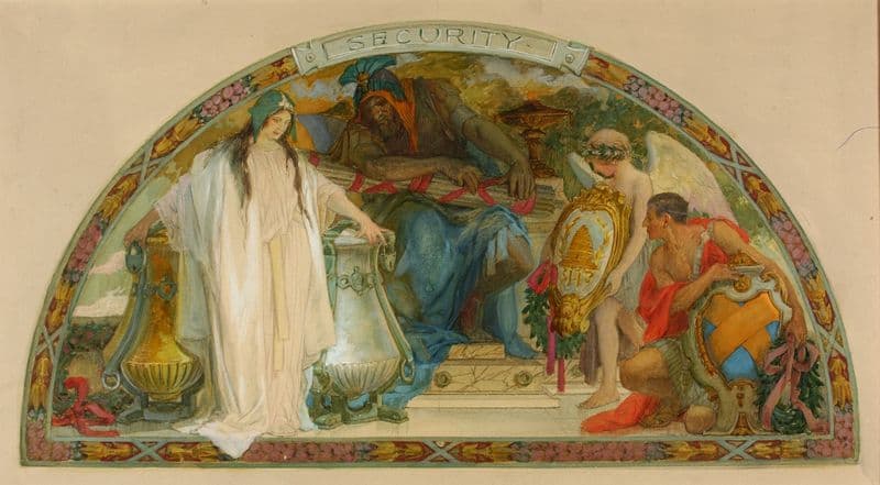 Security (study for lunette, Old Senate Office Building) (ca. 1916) as a canvas print