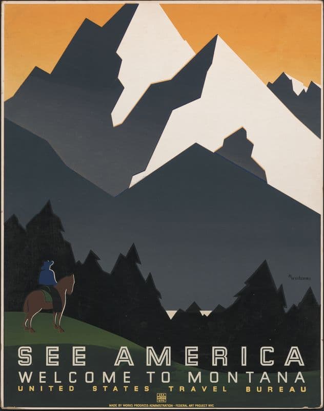 See America. Welcome to Montana as a canvas print