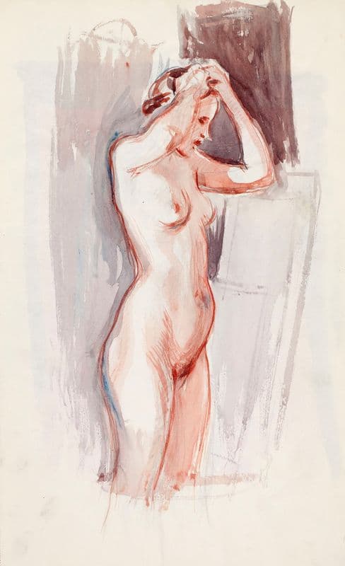 Seisova alaston malli, luonnos (1902 - 1909) as a canvas print