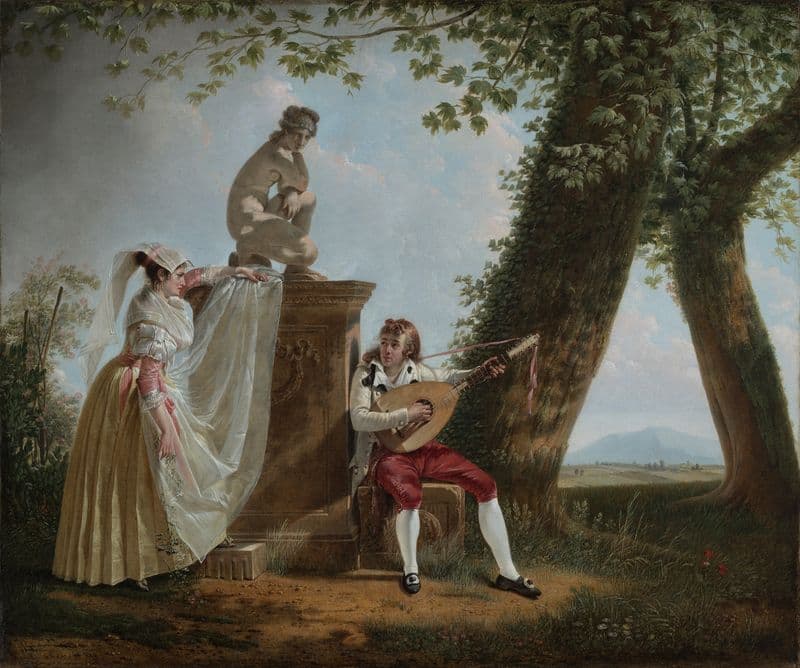 Serenade in a Roman park landscape (ca 1793) as a canvas print