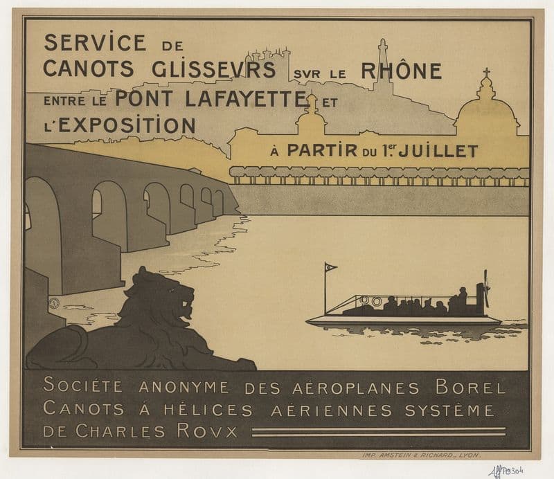 Service de canots glisseurs sur le Rhône as a canvas print