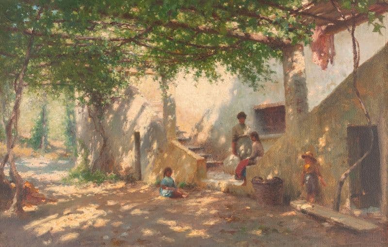 Sestri Levante, pergola as a canvas print
