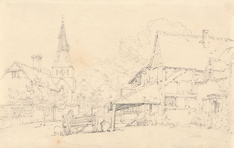 Shere Church, Surrey as a canvas print