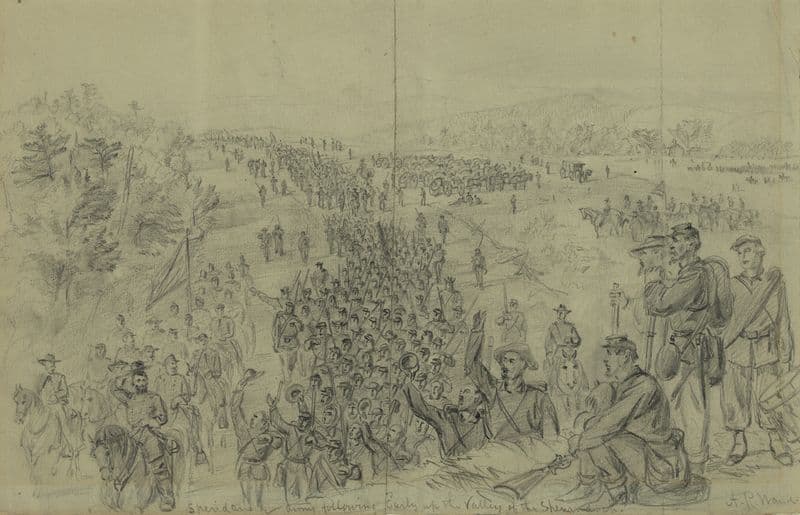 Sheridans army following Early up the Valley of the Shenandoah as a canvas print
