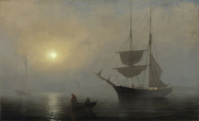 Ship in Fog, Gloucester Harbor (ca. 1860) as a canvas print