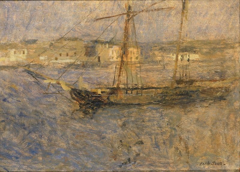 Ships at Anchor, Cherbourg no. I as a canvas print
