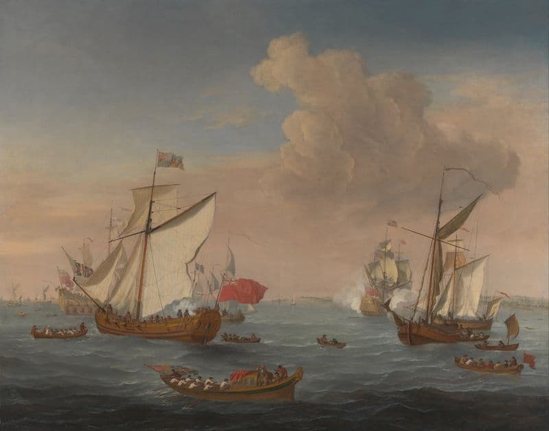 Ships in the Thames Estuary near Sheerness as a canvas print
