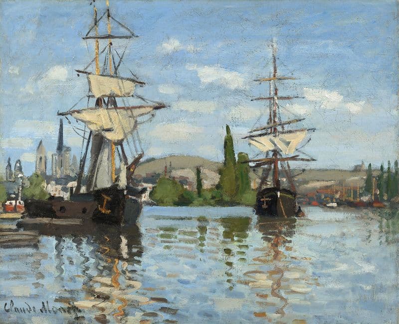 Ships Riding on the Seine at Rouen (1872-1873) as a canvas print