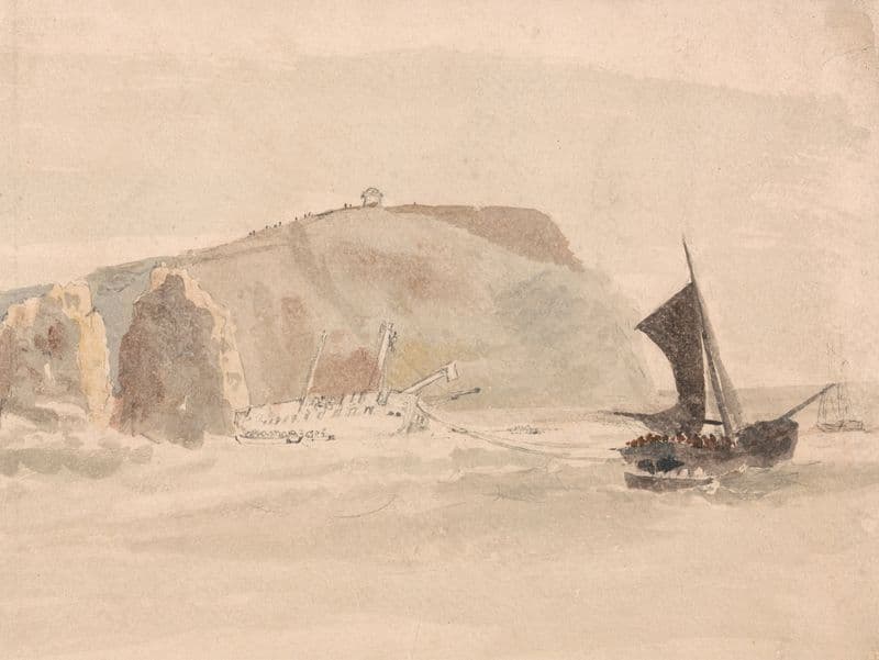 Shipwreck off the Needles, Isle of Wight as a canvas print
