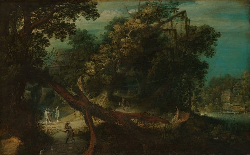 Shooters in a Forest Glade (c. 1611) as a canvas print