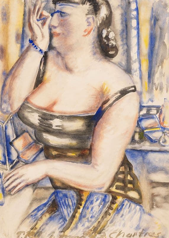 Sich schminkende Diva as a canvas print