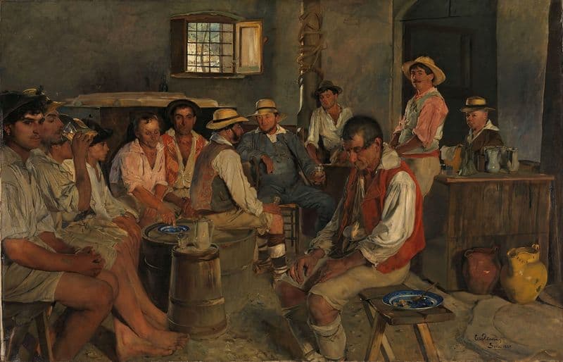 Siesta in an Osteria in Sora as a canvas print